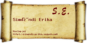 Simándi Erika névjegykártya