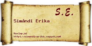 Simándi Erika névjegykártya